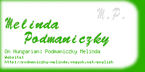 melinda podmaniczky business card